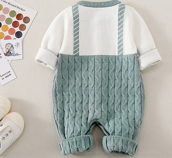 Sleeve Casual Green Spring And Autumn Warm Single-Breasted Jumpsuit