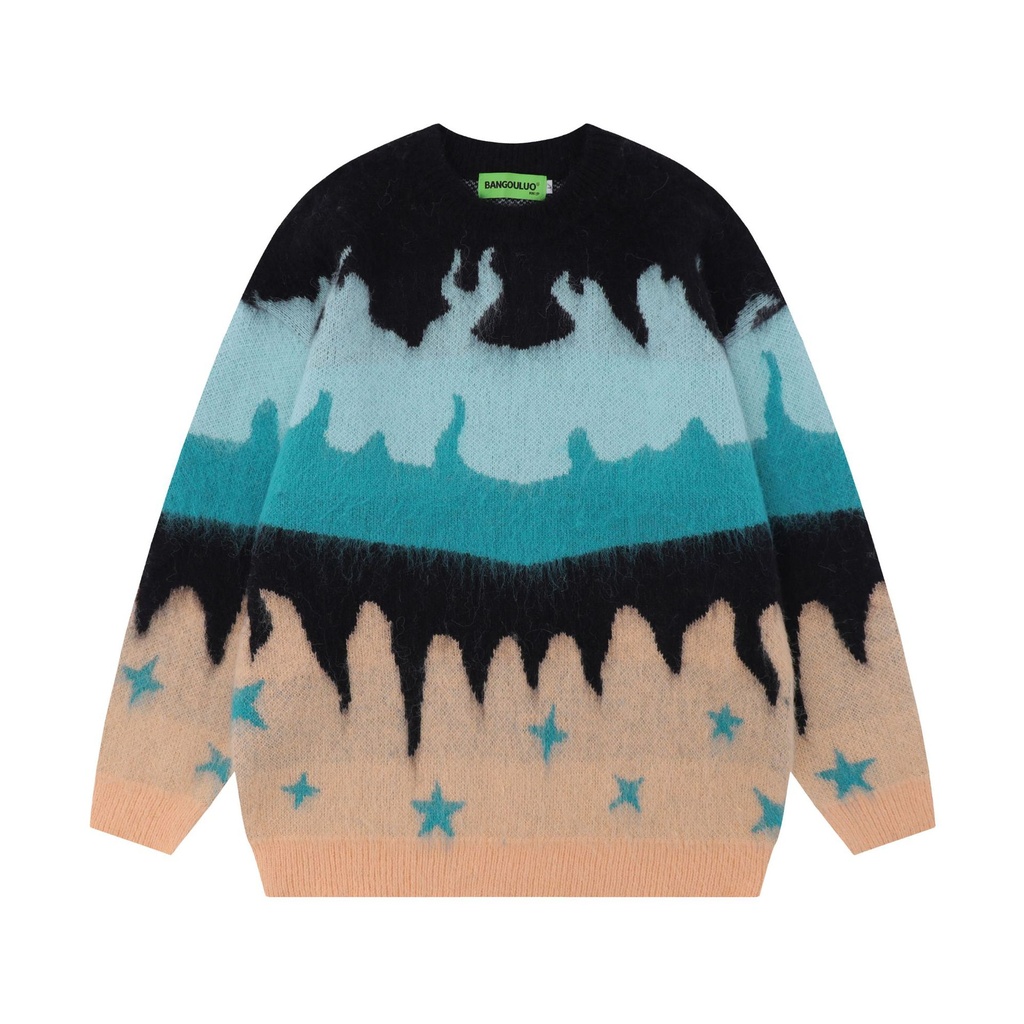 Men's And Women's Same Round Neck Jacquard Knitted Sweater
