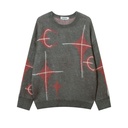Men's And Women's Same Maychao Jacquard Furry Round Neck Sweater