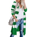 Contrast Stripe Long Cardigan Women's Sweater