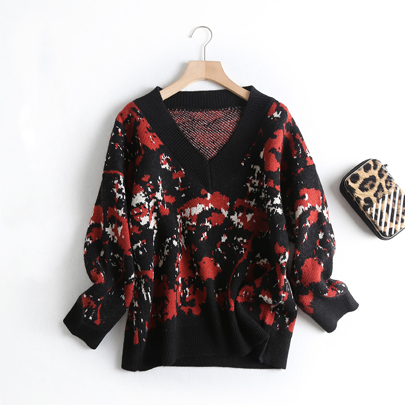 Lazy Spring All-match V-neck Sweater Top