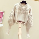 Women's Autumn And Winter Three-dimensional Flower Embroidery Knit Sweater