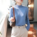 Women's Thick Woolen Sweater With Half High Neck Bottoming Sweater