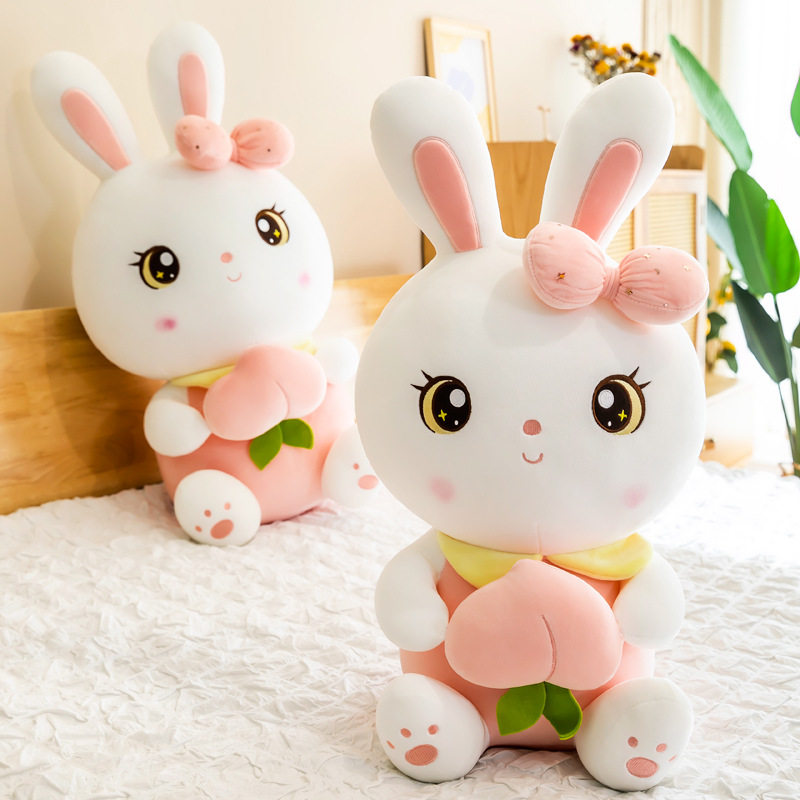 New Cute Fruit Bunny Doll Plush Toy Peach Rabbit Rag Doll Big Doll Girl Gift