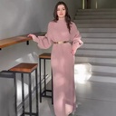 Half Turtleneck Pullover Knitting Long Skirt