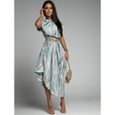 Women's Striped Printed Short Sleeve Dress