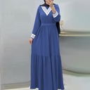 Women's Fashion Solid Color Stitching Belt Fashion Loose Dress