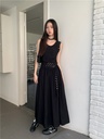 Rivet Slim Fit Slim-fit Sleeveless Dress Belt Dress