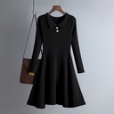 Wear Knitted Solid Color Base Skirt Fashionable All-match Base Skirt