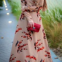 Long-sleeved Loose Print Dress