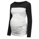 Ladies Maternity Care Striped Top T-Shirt Long Sleeve Breastfeeding