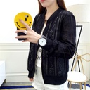 New Summer Long Sleeve Lace Shirt Beach Sunscreen Women"s Solid