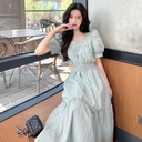 French Hepburn Style Niche Long Skirt Waist Dress
