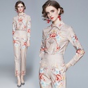 New Fashion Temperament Printed Shirt And Two-piece Pants