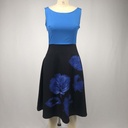 European And American New Style Round Neck Print Sleeveless High-Waist Slim-Fit Large-Length Dress Cross-Border Women'S Spot Supply