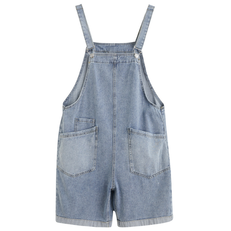 Women's Retro Denim Five Pants Loose Overalls Shorts