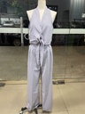 Women's Fashion High Waist Wide Leg Pants Suit