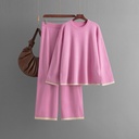 Knitting Suit Women's Pullover Contrast Color Sweater
