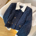 طقم نسائي شتوي أنيق بأسلوب شانيل يشمل فستان صغير وتنورة