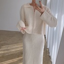 Women's Plush Cardigan Knitted Two-piece