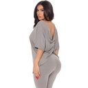 طقم نسائي مثير يشمل قميص بأكمام باتوينغ وسروال