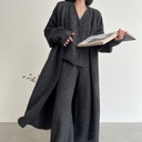 Procrastination Lazy Knitted Sweater Coat Vest Pants Three-piece Set