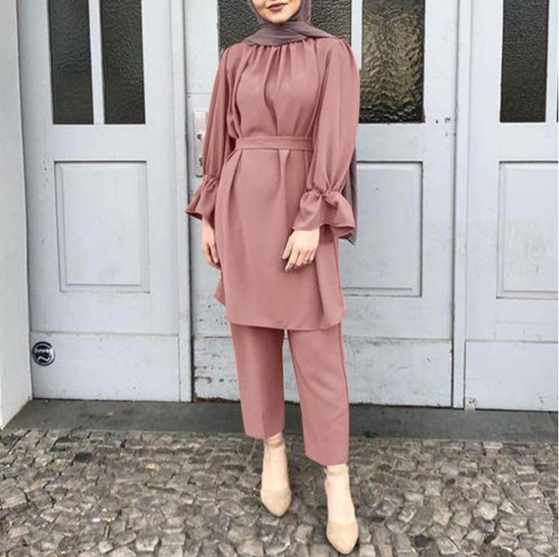 Women's Summer Solid Color Casual Top And Blouse And Pants