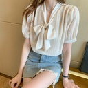 Summer New Style Short-Sleeved Chiffon Shirt Women Retro Loose Top