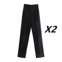 بنطال بدلة نسائي واسع الأرجل بألوان متعددة وبخصر مرتفع