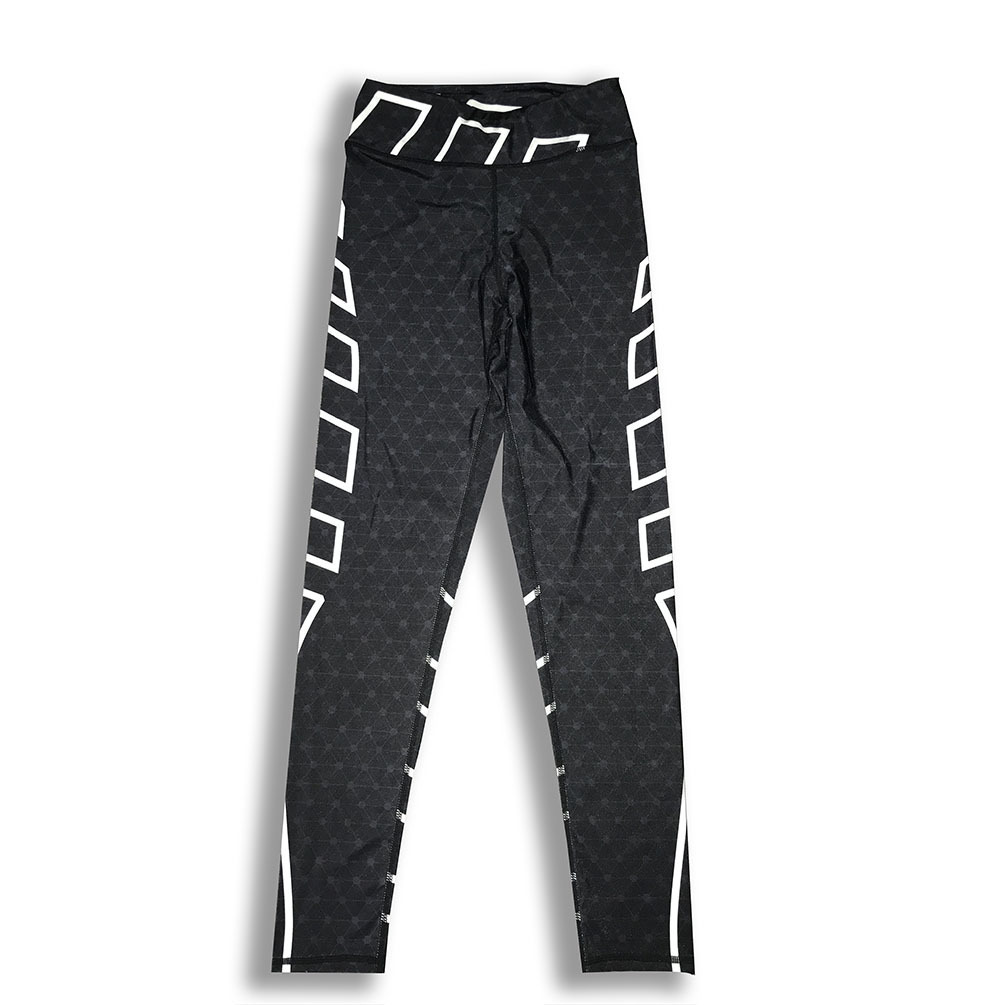 Women's Black Rectangular Print Cropped Pants