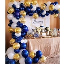 A dark blue balloon decoration set, perfect for welcoming a newborn and celebrating birthdays, adding an elegant touch to the occasion 