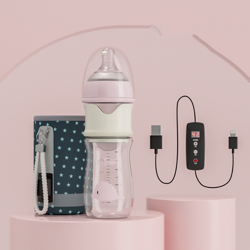 Newborn Baby Charging Smart Digital Display Night Milk Artifact Insulation BottleGlass