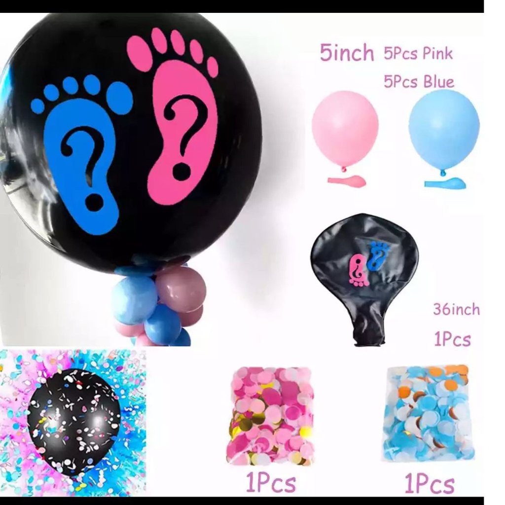 Creative Baby Party Decoration Flag Pull Confetti Balloon Set