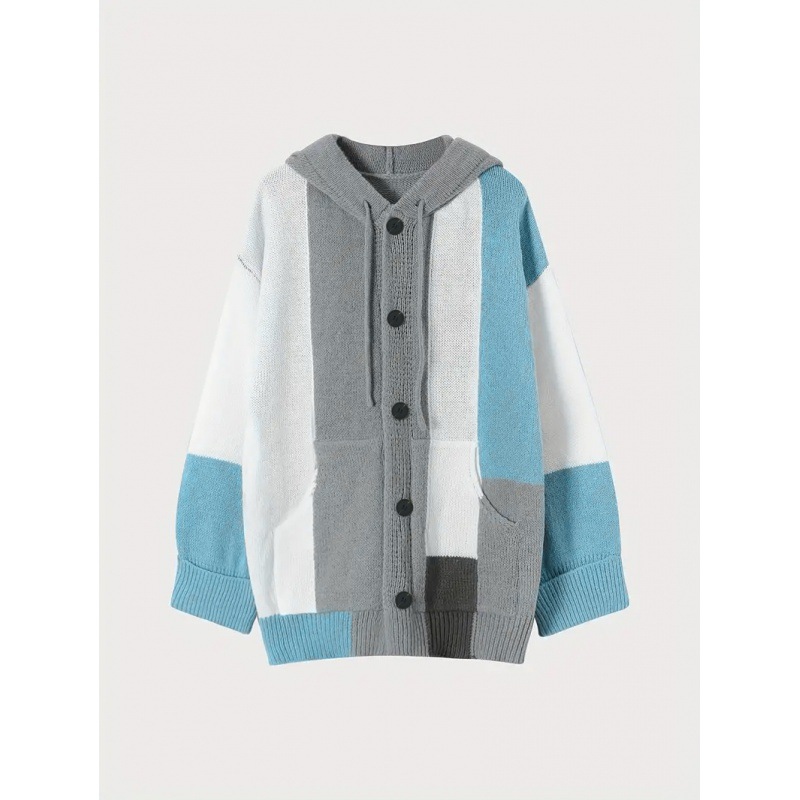 Versatile Long Sleeved Hooded Woolen Knitted Sweater