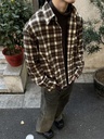 Lapel Retro Plaid Shirt Coat Top