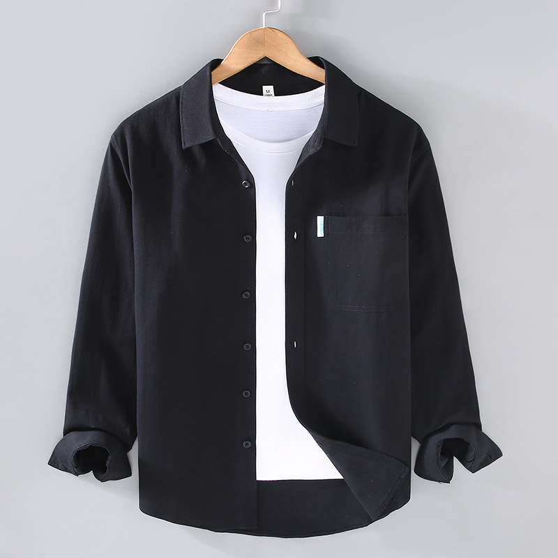 Cotton Long-sleeved Shirt Men's Simple Workwear