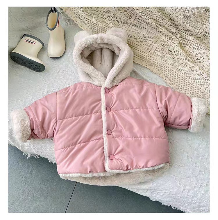 Children Fleece-lined Furry Coat 