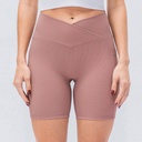 New Women's Yoga Shorts Cross Waist Slim Fit Fitness Pants Pockets High Waist Hip Lift Running Exercise Shorts