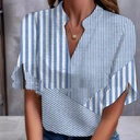 Women's Digital Printed V-neck Half Sleeve Top T-shirt