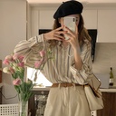 Vintage Versatile Long Sleeve Striped Shirt Chic Top