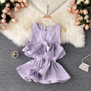 Design Sense Of Niche Three-dimensional Pleated Ruffled Waist, Slimmer Sleeveless Chiffon Shirt