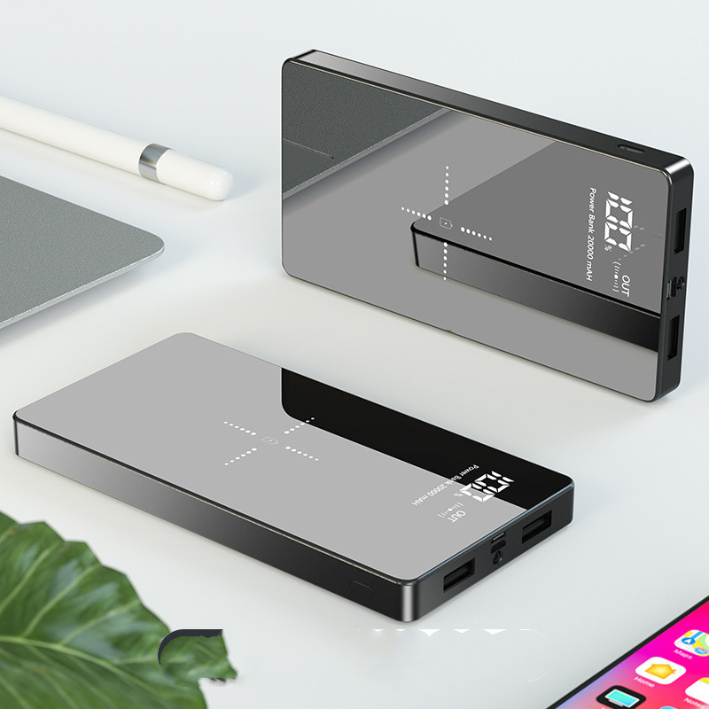 بنك طاقة لاسلكي مع شاشة رقمية عاكسة بسعة 20000mAh