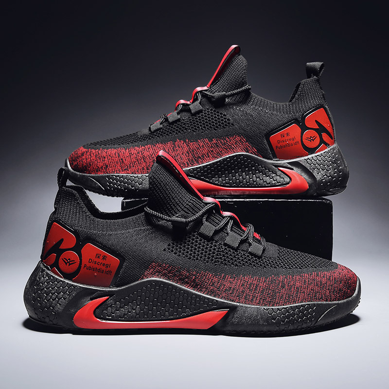 A lightweight woven athletic shoe with a sleek design