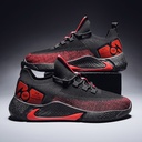 A lightweight woven athletic shoe with a sleek design
