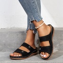 Plus Size Retro Round Toe Wedge Comfortable Slippers