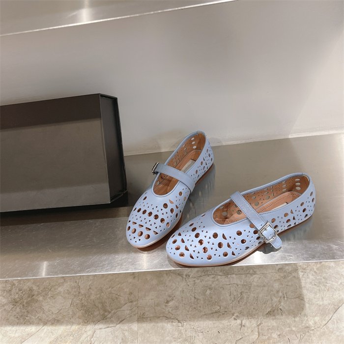 Women's Low-cut Buckle Hollow-out Round Toe Flat Shoes