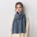 European And American Autumn And Winter Thickening Warm Wool Scarf Artificial Cashmere Solid Color Texture Knitted Scarf