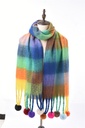 Colorblock All-matching Tassel Ball Circle Yarn Scarf