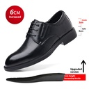 Men's Hollow-out Cowhide Height Increasing Insole Business Leather Shoes