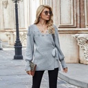 All-match Commute Knitted Lace-up Sweater